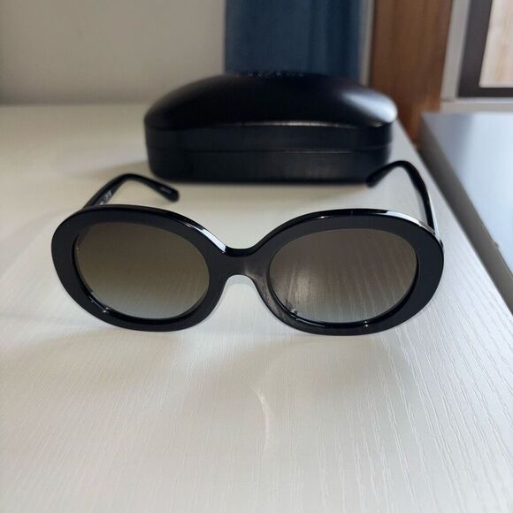 Coach oval Sunglasses Black Olive Gradient with case - Picture 3 of 15